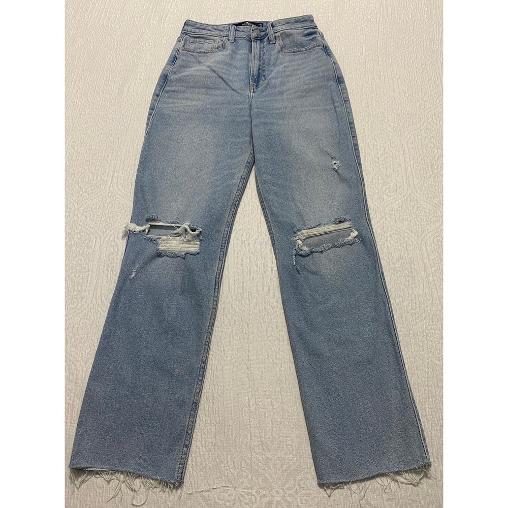 Hollister Ultra High Rise Vintage Stretch‎ Jeans Women 1 Blue Ripped Distressed